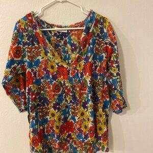 NATURAL LIFE Colorful Floral Blouse